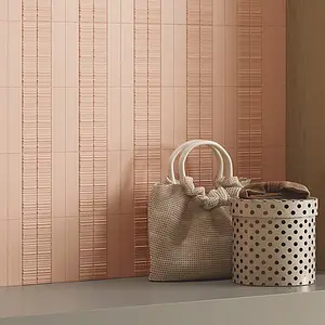 Background tile, Effect unicolor, Color beige,orange, Ceramics, 5x20 cm, Finish matte
