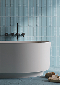 Background tile, Effect unicolor, Color sky blue, Ceramics, 5x20 cm, Finish matte