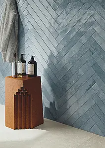 Background tile, Color sky blue, Glazed porcelain stoneware, 4.8x45 cm, Finish glossy