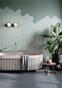 Background tile, Color green, Glazed porcelain stoneware, 22x25 cm, Finish antislip