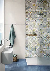 Background tile, Color multicolor, Style patchwork,handmade, Glazed porcelain stoneware, 20.3x20.3 cm, Finish glossy