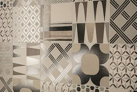 Bakgrundskakel, Färg flerfärgade, Stil patchwork, Oglaserad granitkeramik, 20x20 cm, Yta matt