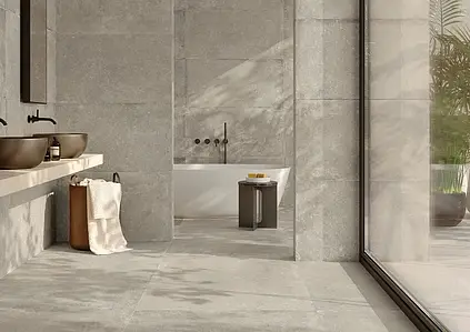 Background tile, Effect other stones, Color grey, Glazed porcelain stoneware, 60x120 cm, Finish antislip