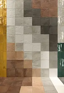 Grundflise, Effekt terrakotta, Farve brun, Glaseret porcelænsstentøj, 20x20 cm, Overflade skridsikker