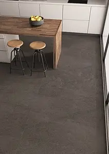 Carrelage, Effet calcaire, Teinte noire, Grès cérame émaillé, 60x120 cm, Surface antidérapante