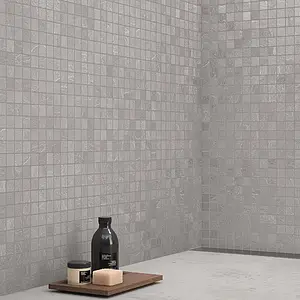 Mosaic tile, Effect stone,other stones, Color grey, Glazed porcelain stoneware, 30x30 cm, Finish antislip