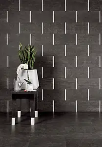 Background tile, Effect concrete, Color black, Glazed porcelain stoneware, 30x60 cm, Finish antislip