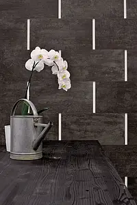 Grundflise, Effekt beton, Farve sort, Glaseret porcelænsstentøj, 30x60 cm, Overflade skridsikker