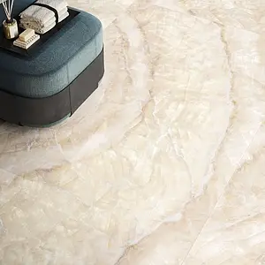 Grundflise, Effekt anden marmor, Farve beige, Glaseret porcelænsstentøj, 120x278 cm, Overflade poleret