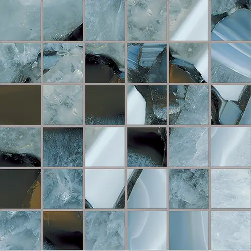 Emilceramica, Tele di Marmo Precious, EM4X_TdmpMosaico5X5AgateAzureFullLappato