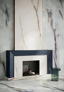 Background tile, Effect onyx, Color sky blue, Glazed porcelain stoneware, 120x278 cm, Finish polished