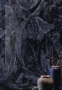 Bakgrundskakel, Textur sten,calacatta, Färg svart, Glaserad granitkeramik, 120x278 cm, Yta polerad