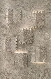 Mozaïek, Effect andere soorten marmer, Kleur grijze, Geglazuurde porseleinen steengoed, 30x30 cm, Oppervlak mat