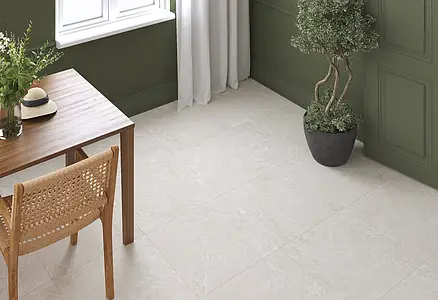Piastrella di fondo, Effetto altri tipi di pietre, Colore bianco, Gres porcellanato smaltato, 60x60 cm, Superficie antiscivolo