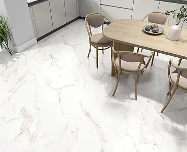 Basistegels, Look calacatta, Kleur beige, Geglazuurde porseleinen steengoed, 60.5x60.5 cm, Oppervlak Satijn