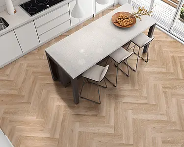 Background tile, Effect wood, Color beige, Glazed porcelain stoneware, 15.3x58.9 cm, Finish antislip