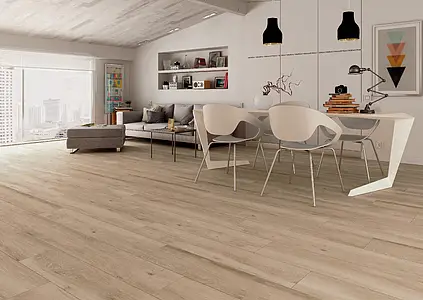 Background tile, Effect wood, Color beige, Glazed porcelain stoneware, 23.3x120 cm, Finish antislip