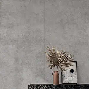 Grundflise, Effekt beton, Farve grå, Glaseret porcelænsstentøj, 100x100 cm, Overflade mat