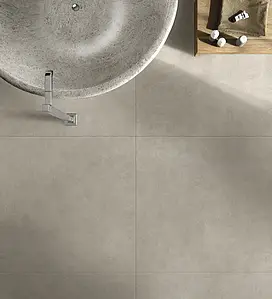 Grundflise, Effekt beton, Farve beige, Glaseret porcelænsstentøj, 100x100 cm, Overflade mat
