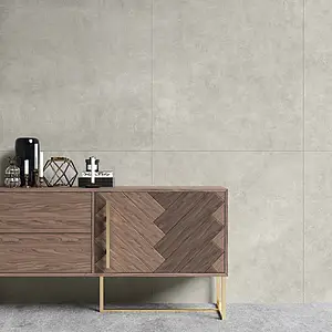 Grundflise, Effekt beton, Farve beige, Glaseret porcelænsstentøj, 100x100 cm, Overflade mat