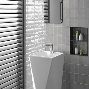Background tile, Color grey, Style zellige, Ceramics, 7.5x15 cm, Finish glossy