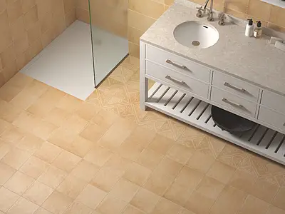 Background tile, Effect terracotta, Color beige, Glazed porcelain stoneware, 20x20 cm, Finish antislip