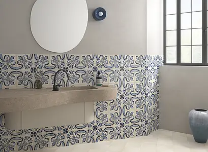Background tile, Effect terracotta, Color white, Glazed porcelain stoneware, 20x20 cm, Finish antislip