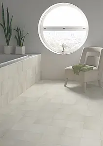Background tile, Effect terracotta, Color white, Glazed porcelain stoneware, 20x20 cm, Finish antislip