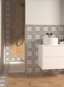 Background tile, Effect terracotta, Color brown, Glazed porcelain stoneware, 20x20 cm, Finish antislip
