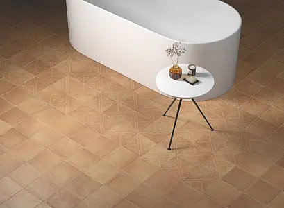 Background tile, Effect terracotta, Color brown, Glazed porcelain stoneware, 20x20 cm, Finish antislip
