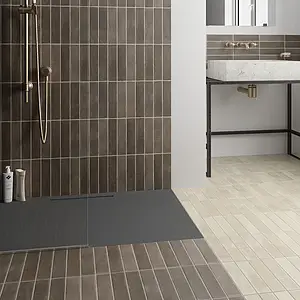 Background tile, Effect brick, Color beige, Glazed porcelain stoneware, 6x24.6 cm, Finish antislip