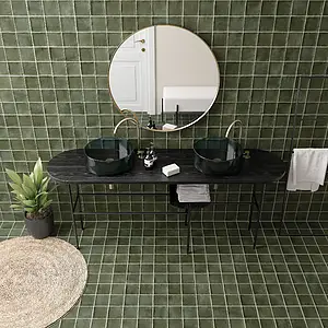 Background tile, Color green, Glazed porcelain stoneware, 10x10 cm, Finish antislip