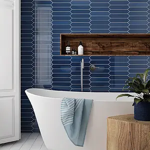 Background tile, Color navy blue, Ceramics, 5x25 cm, Finish glossy