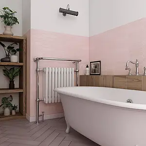 Background tile, Color pink, Ceramics, 5x25 cm, Finish glossy