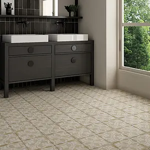 Background tile, Effect faux encaustic tiles, Color beige, Glazed porcelain stoneware, 20x20 cm, Finish matte