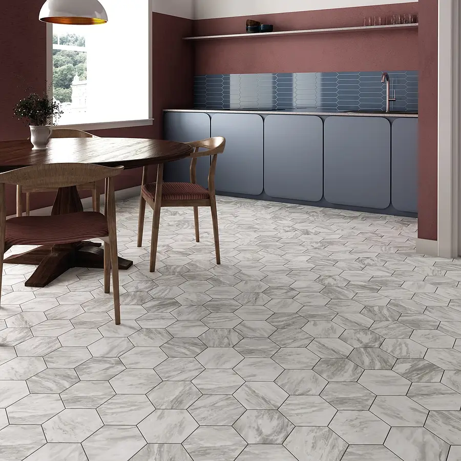 Background tile, Effect other marbles, Color grey, Glazed porcelain stoneware, 17.5x20 cm, Finish matte