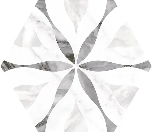Equipe Ceramicas, Bardiglio, 23772_Bardiglio_hexagon_flower_Eq-10D