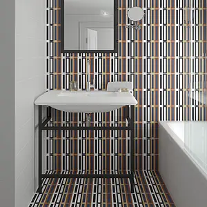 Background tile, Effect unicolor, Color white, Glazed porcelain stoneware, 20x20 cm, Finish antislip
