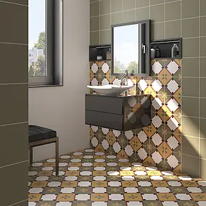 Background tile, Effect unicolor, Color green, Glazed porcelain stoneware, 20x20 cm, Finish antislip