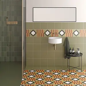 Background tile, Effect unicolor, Color green, Glazed porcelain stoneware, 20x20 cm, Finish antislip