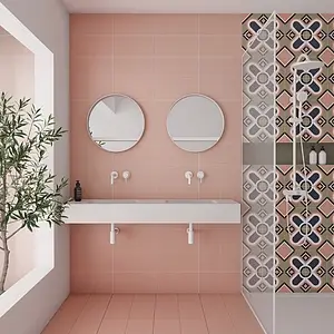 Background tile, Effect unicolor, Color pink, Glazed porcelain stoneware, 20x20 cm, Finish antislip