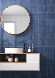 Background tile, Color navy blue, Glazed porcelain stoneware, 6x18.6 cm, Finish glossy