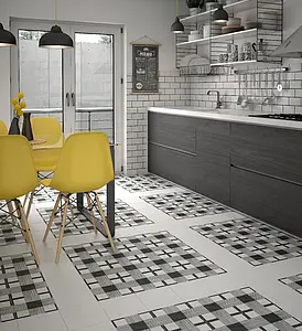 Background tile, Effect unicolor, Color white, Glazed porcelain stoneware, 20x20 cm, Finish matte