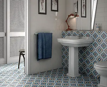 Background tile, Effect faux encaustic tiles, Color multicolor, Glazed porcelain stoneware, 20x20 cm, Finish matte