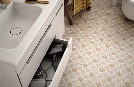 Background tile, Effect faux encaustic tiles, Color multicolor, Glazed porcelain stoneware, 20x20 cm, Finish matte