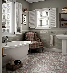 Background tile, Effect faux encaustic tiles, Color multicolor, Glazed porcelain stoneware, 20x20 cm, Finish matte
