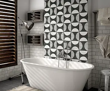 Background tile, Effect unicolor, Color black, Glazed porcelain stoneware, 20x20 cm, Finish matte