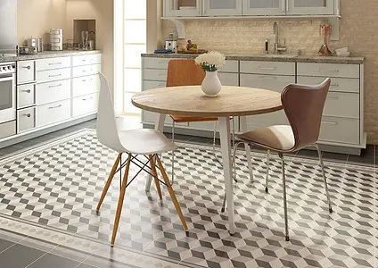 Decorative piece, Effect faux encaustic tiles, Color multicolor, Glazed porcelain stoneware, 20x20 cm, Finish matte