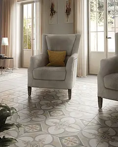 Decorative piece, Effect faux encaustic tiles, Color multicolor, Glazed porcelain stoneware, 20x20 cm, Finish matte