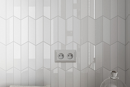 Keramische tegels Chevron Wall geproduceerd door Equipe Ceramicas, Eenkleurig effect